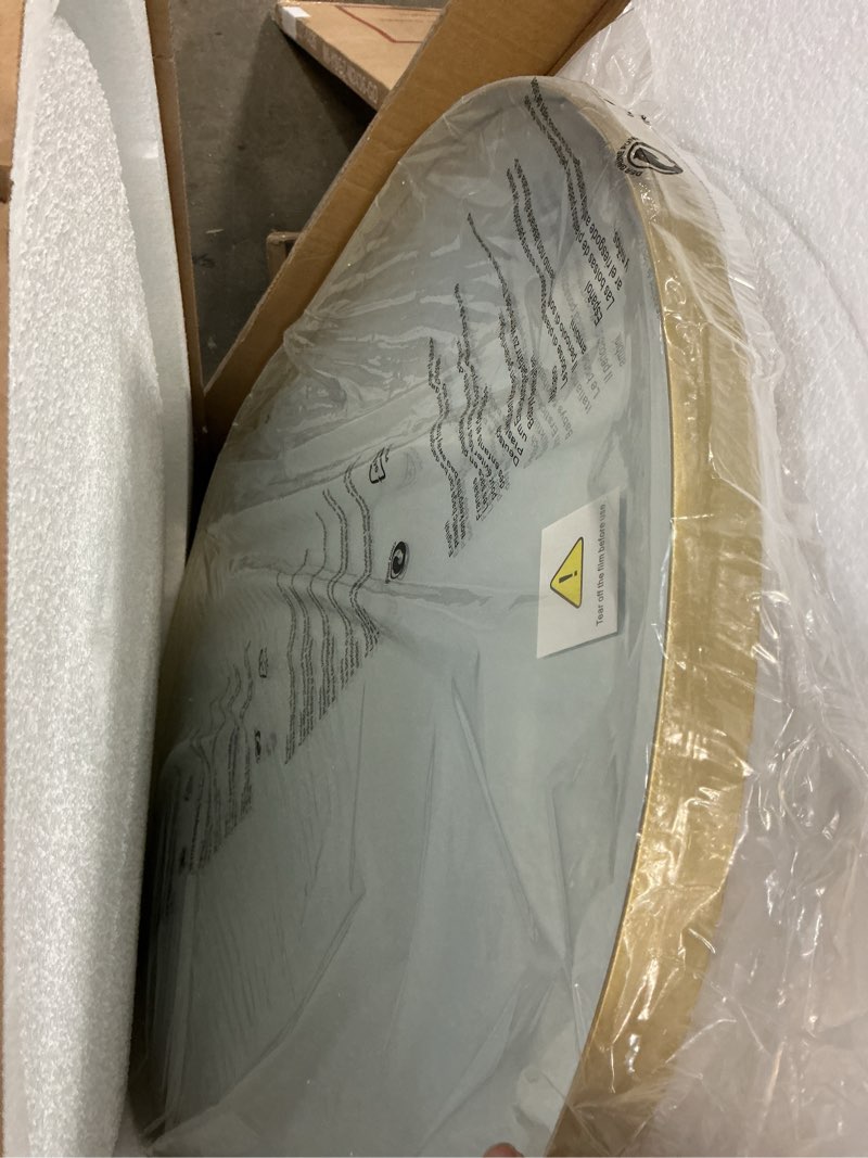 Condition photo showing New/Like New for Oval Mirror, 20"×30" Gold Bathroom Mirror, Oval Mirror for Bathroom, Gold Vanity Mirror for Wall, Entryway, Living Room, Wall Mount Mirrors Hangs Vertical or Horizontal Gold 20"L x 30"W