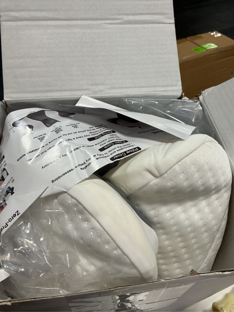 Condition photo showing Good Condition for sleep apnea pillow with neck pain & snoring relief -orthopedic cervical pillow, ergonomic contour memory foam for side, back,stomach sleepers, medium firm (greywhite, queen size) greywhite queen size 25"lx15"wx5.8"h