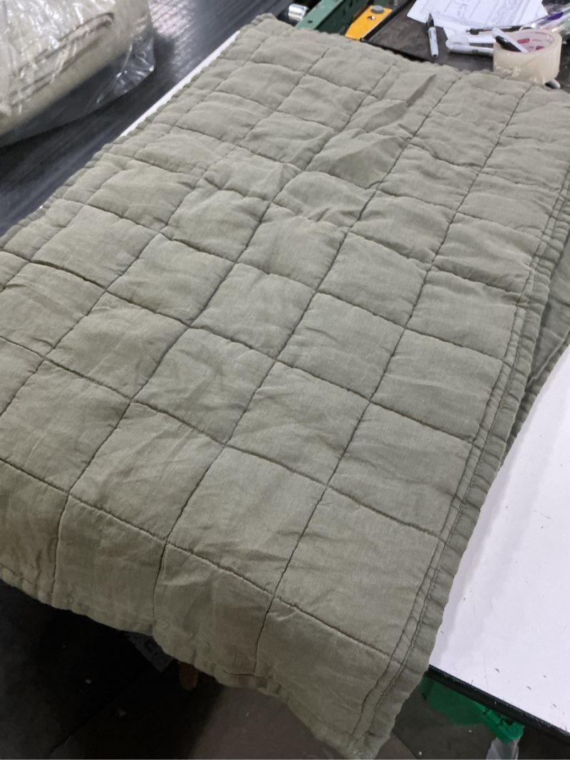 Condition photo showing Good Condition for european linen box quilted sham set king 