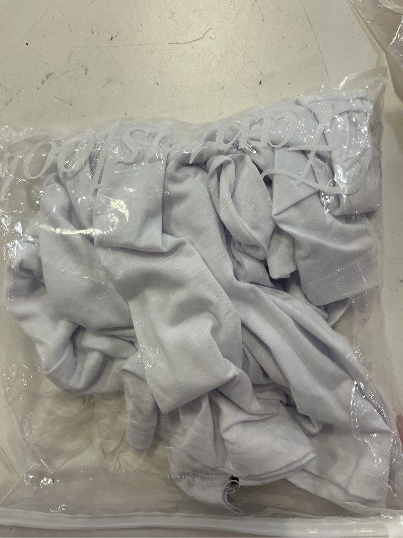 Condition photo showing New/Like New for white l fantaslook women blouses dressy casual summer short sleeve shirts crew neck pleated tunic tops
