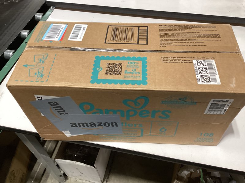 Condition photo showing New/Like New for Pampers Swaddlers Diapers, Size 6 (23-44 lbs), 108 Count, Absorbent, Keeps Baby Dry and Comfortable, Skin Safe Disposable Baby Diaper (Packaging May Vary) Size 6 108