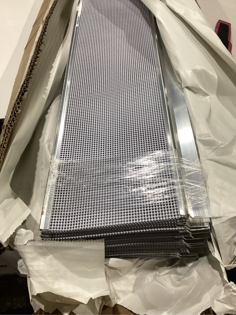 Condition photo showing New/Like New for air jade gutter guards, 48ft (15 pack) micro mesh stainless steel gutter needle and leaf filter, diy and modify for universal fit any roof or k-style or other gutter system of 5", white 48 feet white