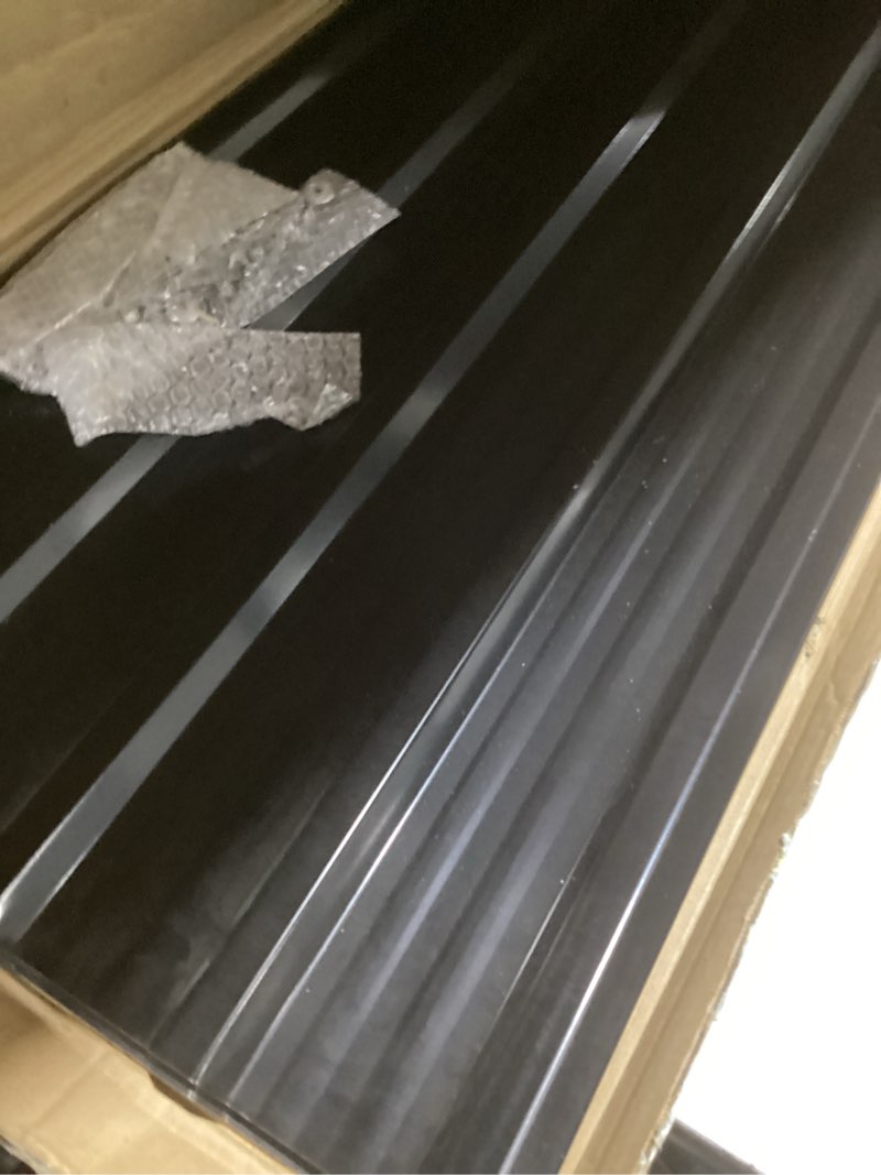 Condition photo showing Good Condition for neatiease 10 pcs metal roofing panels, corrugated galvanized roofing panels metal siding panels with steel screws for pergola, gazebo, shed, outdoor storage, chicken coop,garages (black) 6ft-10pcs black
