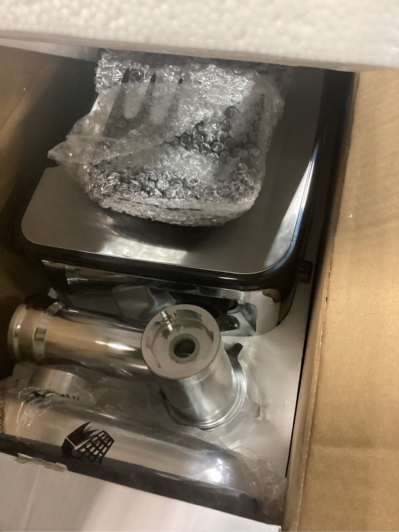 Condition photo showing Good Condition for meat grinder, sausage stuffer, [2800w max] electric meat mincer with stainless steel blades & 3 grinding plates,sausage maker & kubbe kit for home kitchen & commercial using mg090-m