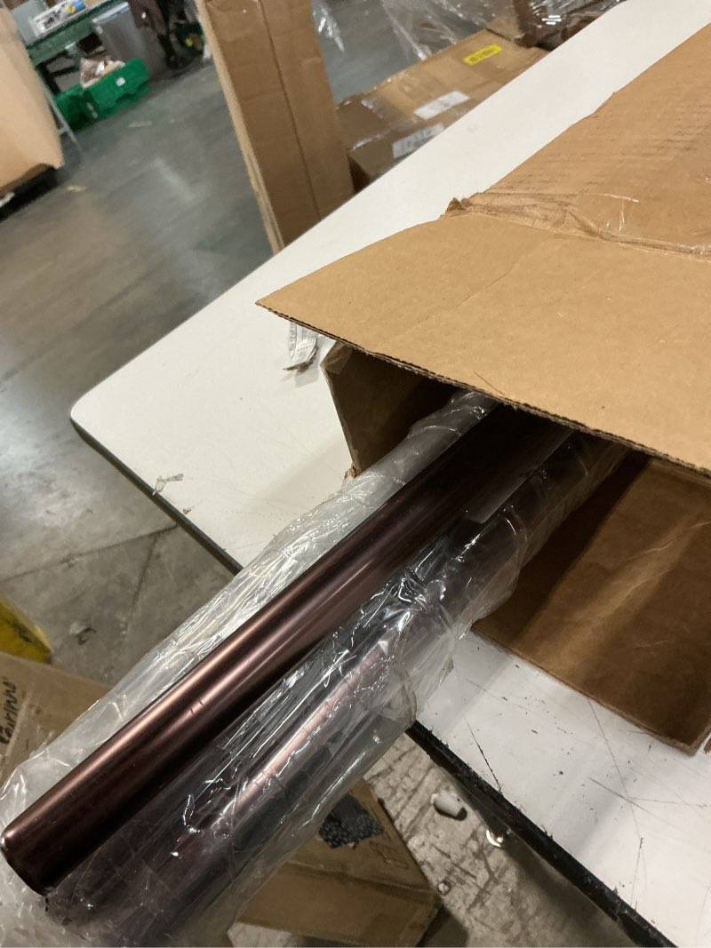 Condition photo showing As Is for ivilon window curtain rod decorative end cap design, 1 inch rod, 120 to 240 inch. oil rubbed bronze 120" to 240" orb