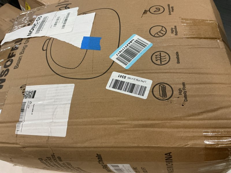 Condition photo showing New/Like New for 3FT Bean Bag Chair, Comfy Bean Bag Chairs for Adults, Luxury Velvet Memory Foam Stuffed Beans Bags with Removable Cover, Adult Beanbag Chair with Filler for Living Room, Bedroom, Cream White 3FT Cream White