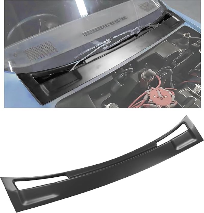 kuafu windshield wiper cowl arm cover compatible with 1973-1982 chevrolet chevy corvette c3 wiper cover wiper compartment cover black plastic