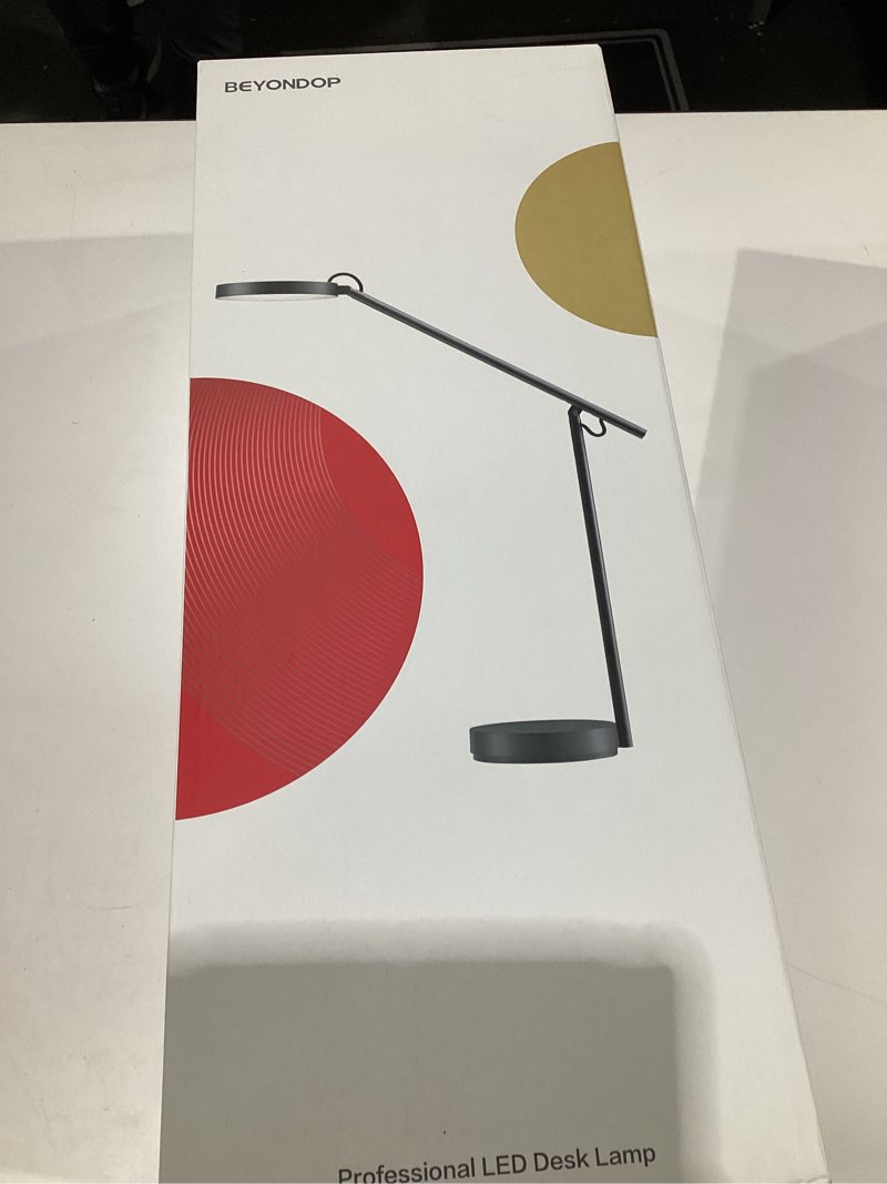 Condition photo showing New/Like New for LED Desk Lamp - Architect Task Light with Adjustable Arm, Eye-Caring Reading Lamp, Dimmable with 3 Color Modes & 9 Brightness Levels Black