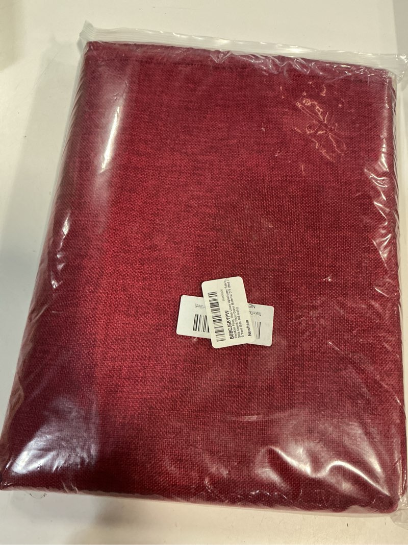 Condition photo showing New/Like New for TinaKim Faux Linen Upholstery Fabric, for Sofa Couch Chair Cover Material DIY (Red 22, 2 Yard (57x 72 inch)) Red 2 yard pre cut