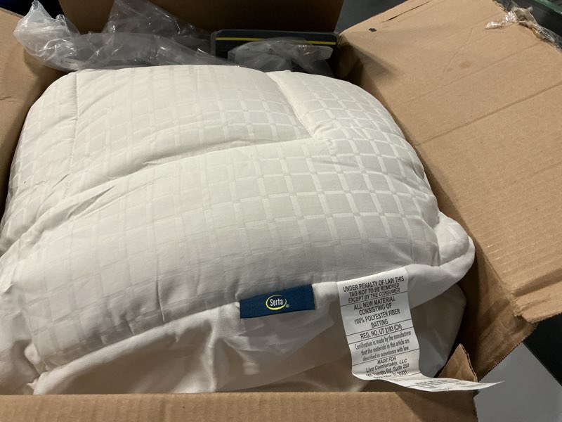 Condition photo showing Good Condition for serta comfortsure queen mattress cover, fitted pillow top mattress pad, super soft and breathable quilted cotton protector with 18" elastic deep pockets for secure fit, white