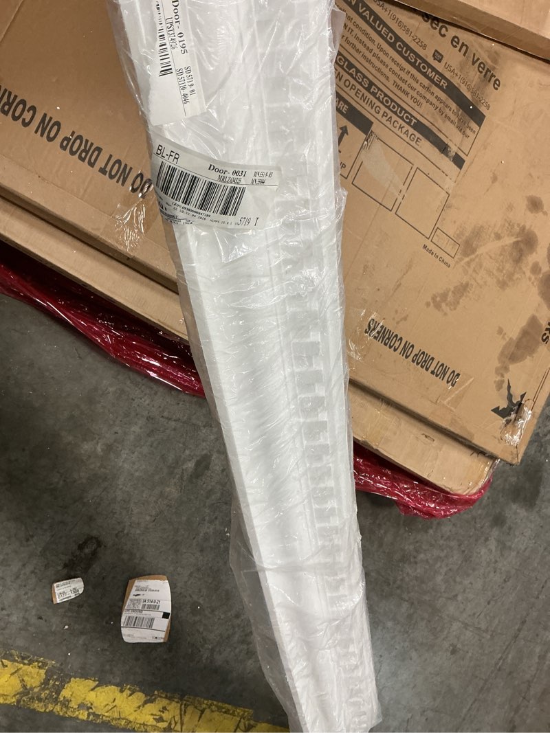 Condition photo showing As Is for endurathane dentil crown moulding, 4 5/8\"h x 2 7/8\"p x 5 1/2\"f x 94 1/2\"l, (1 3/8\" repeat), factory