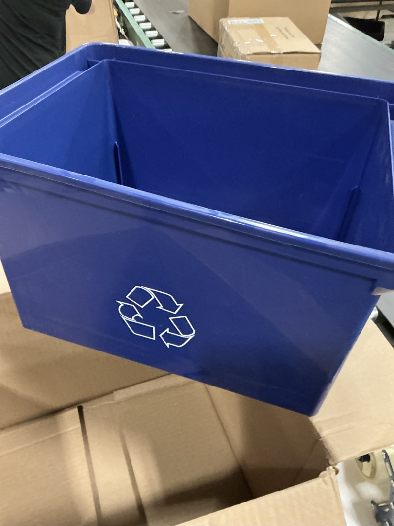 Condition photo showing Good Condition for storex 9 gallon recycle bin, blue (stx61549u01c)