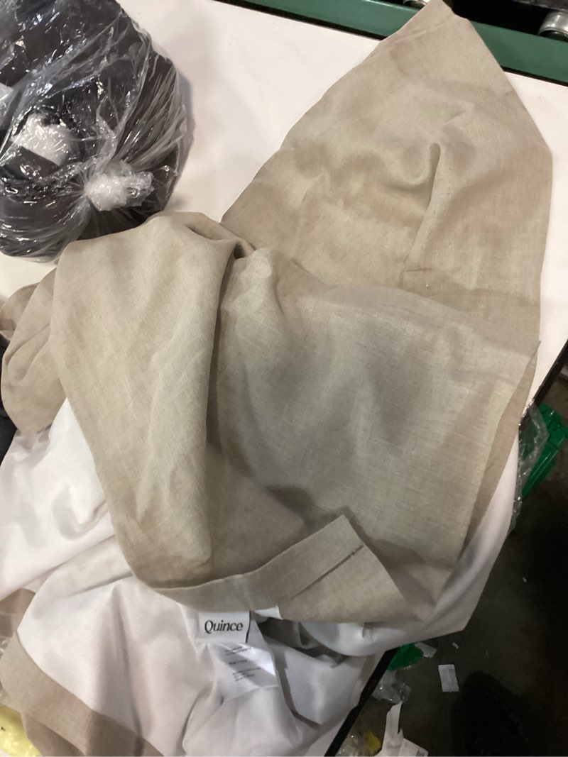 Condition photo showing Good Condition for european linen curtain, 48x96, dark flax