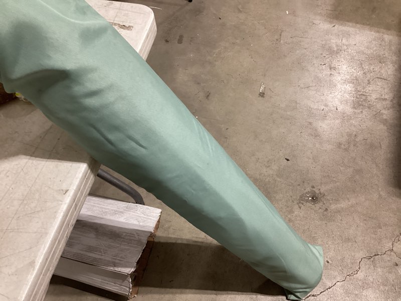 Condition photo showing Good Condition for style selections 7.5-feet steel green push-button tilt market patio umbrella