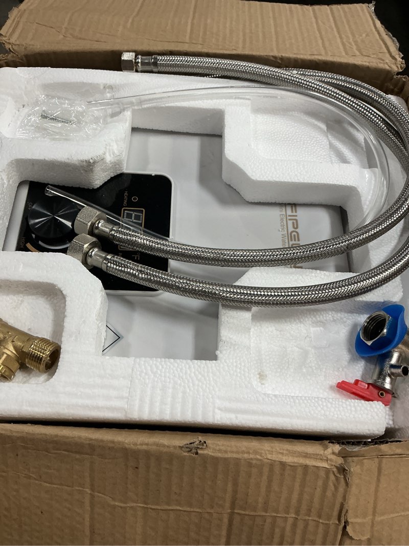 Condition photo showing Good Condition for 110v/115v/120v 1400-1500w small under sink tank 2.5 gallon water heater hot storage?mini instant electric rv tr trailer kitchen compact point-of-use,2 pcs 16” long 1/2”fip stainless steel hoses 9.5l 2.5 gallons rectangle 1 fi-101