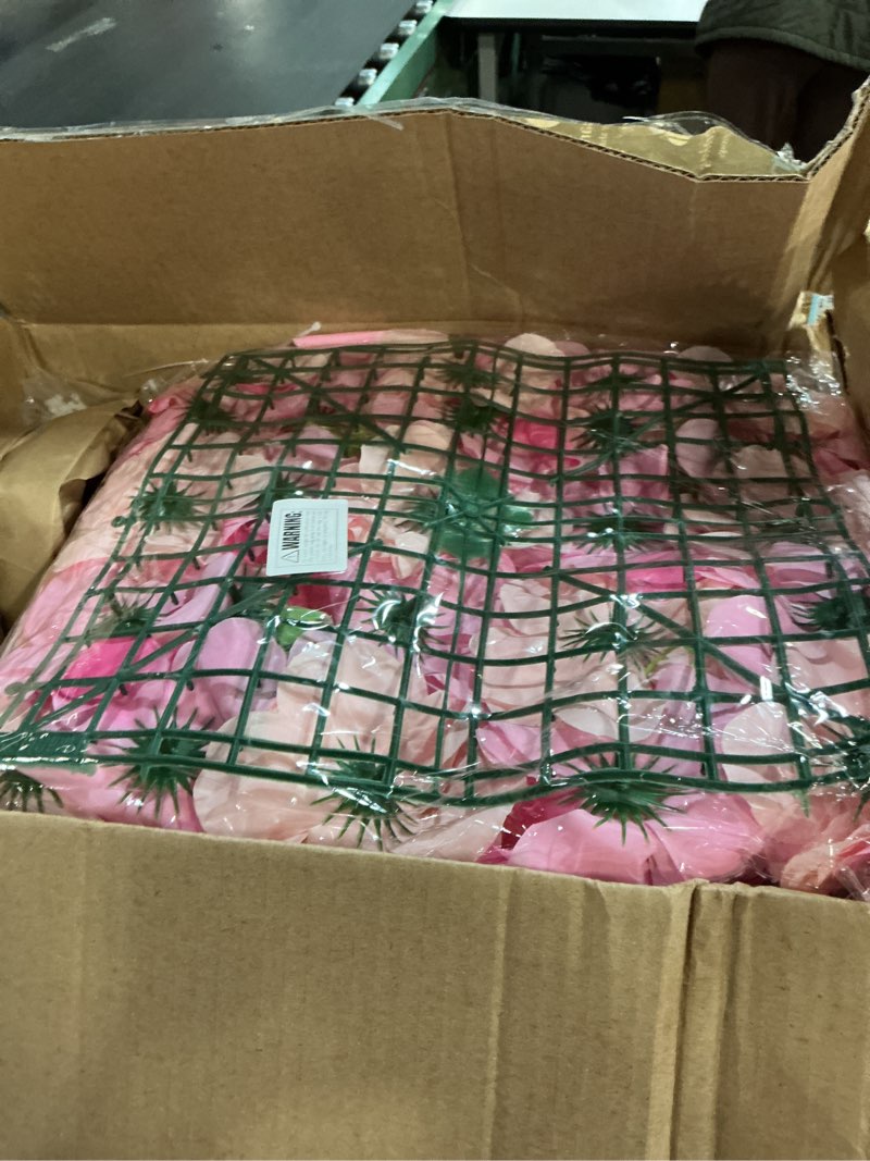 Condition photo showing Good Condition for Tigeen Flower Wall Panels 3D Silk Rose Floral Decorative Faux Flower Wall Background for Wedding Home Decoration Background Shop Party Photo Arrangement(Pink, White,15 x 15 Inch)