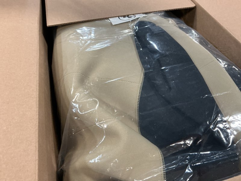 Condition photo showing Good Condition for gearflag neoprene seat cover set fits wrangler tj 1997-2002 front and rear seat set - waterproof custom fit seat covers - thermal resistant (safari khaki) khaki / black