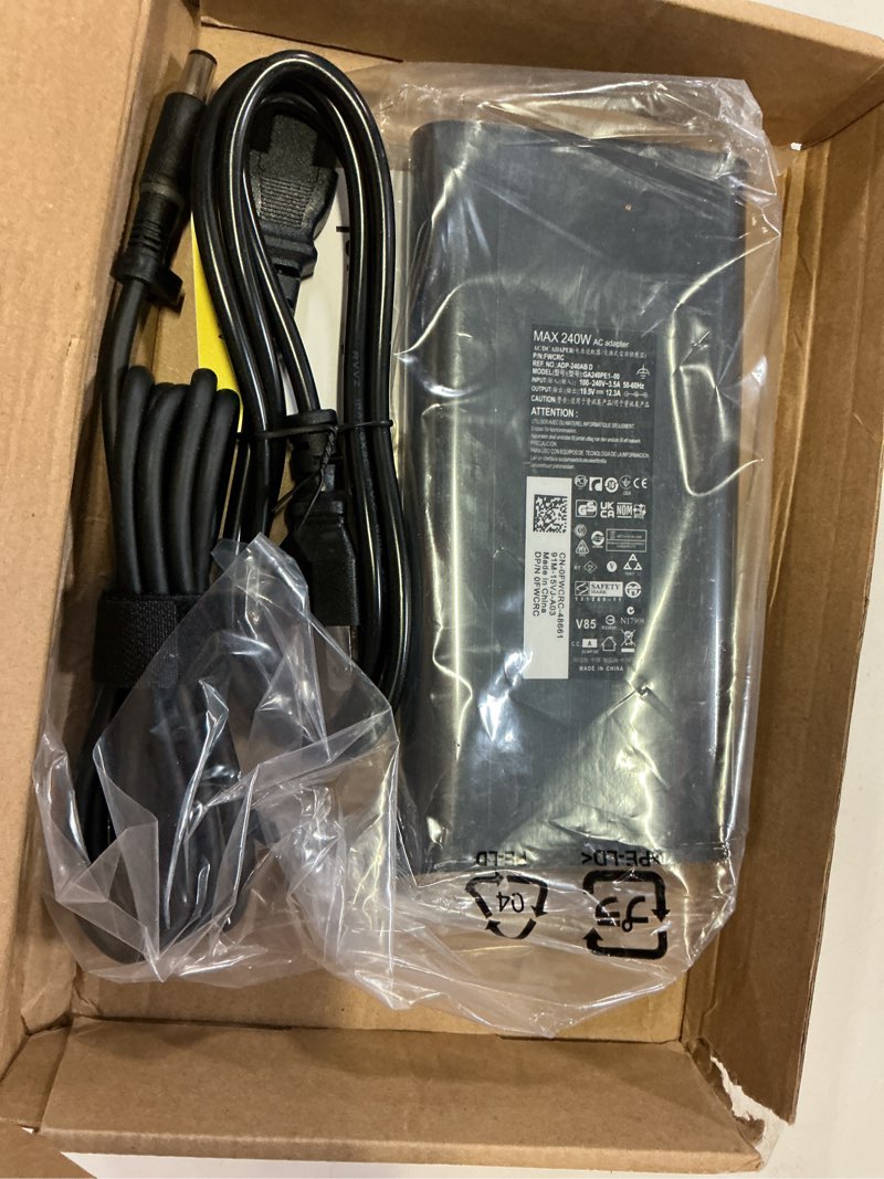 Condition photo showing New/Like New for new slim 240w laptop charger compatible with dell precision 7780 7680 7770 7760 g3 g5 g7 3500 5500 7500 power supply cord