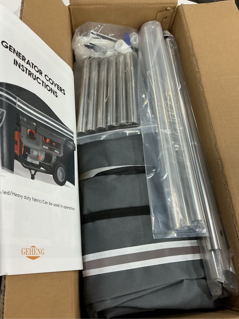 Condition photo showing Good Condition for Generator Covers While Running, Waterproof Heavy Duty Generator Tent, 1680D+210D Double Layer, Rooftop Design, Large Generator Cover, 32 x24 x24, Grey Gray,with bracket 32x24x24