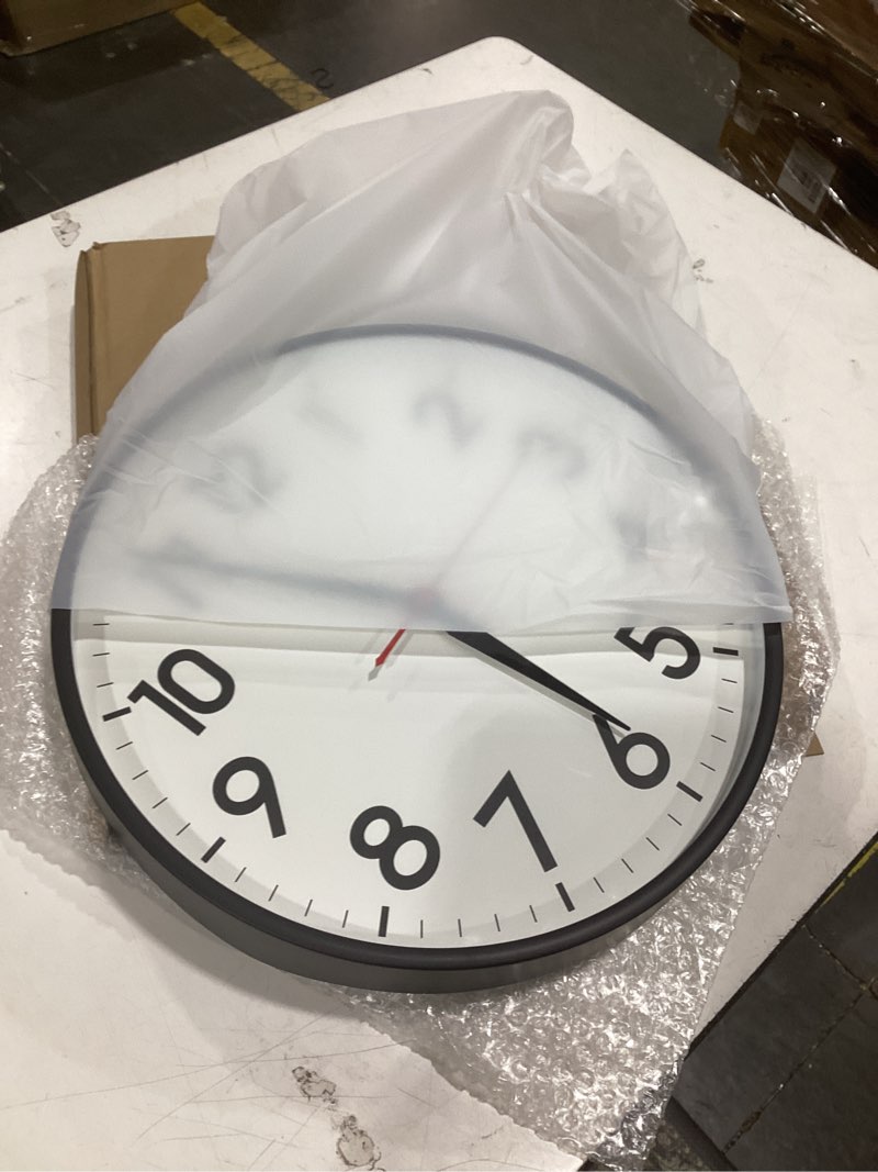 Condition photo showing Good Condition for akcisot 16 inch wall clock large silent non-ticking wall clocks battery operated - analog classic clock decorative for living room, office, home, school(black) a_black 16 inch