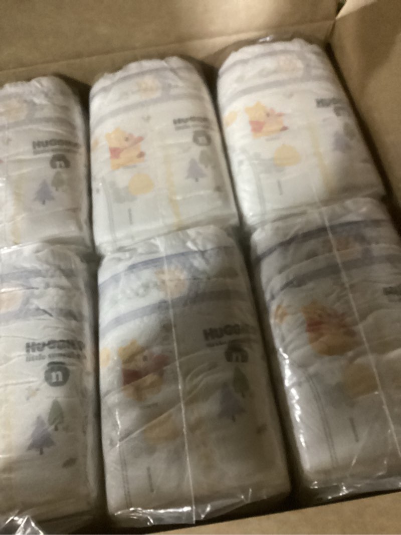 Condition photo showing New/Like New for huggies size newborn diapers, little snugglers baby diapers, size newborn (up to 10 lbs), 144 count, packaging may vary