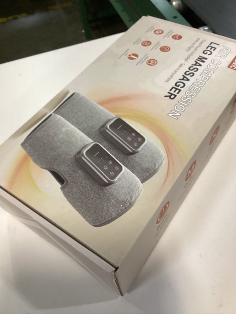 Condition photo showing New/Like New for mother gifts for daily pain & comfort use, cordless leg compression massager with heat, calf massager with adjustable wraps, relaxing gifts for women, him, her, dad, runner & seniors lightgray