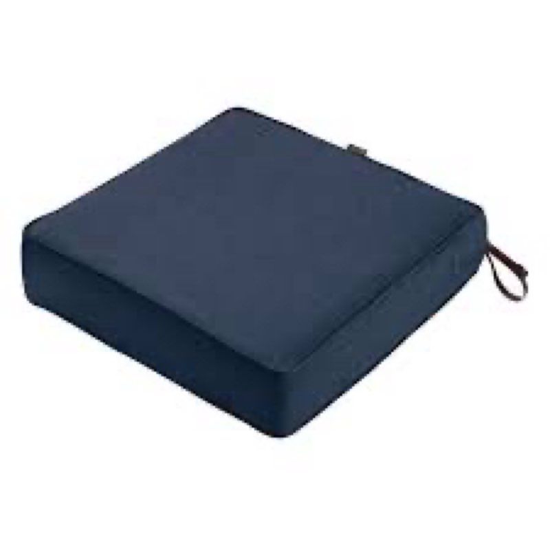 Classic Accessories Montlake FadeSafe Water-Resistant 21 x 21 x 3 Inch Square Outdoor Seat Cushion, Patio Furniture Chair Cushion, Heather Indigo Blue, Outdoor Cushion Cover 21"W x 21"D x 3"Thick Heather Indigo