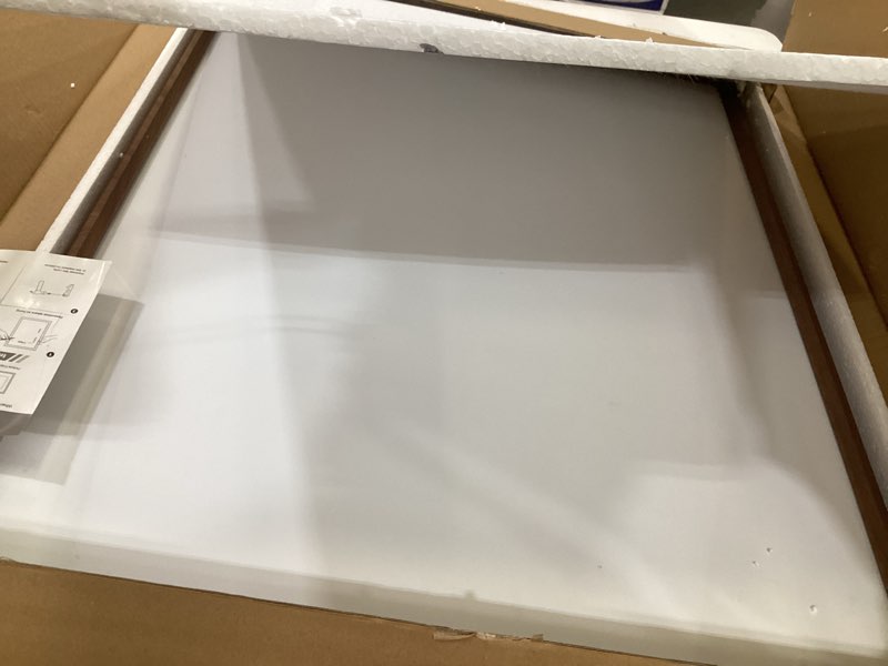 Condition photo showing As Is for 22x28 poster frame, usa-sourced walnut wood picture frame with hd tempered glass, handcrafted rounded corner 22 x 28 wooden frames matted to 18x24 photos, horizontal or vertical wall display usa-sourced walnut wood 22x28-1p | hd tempered glass
