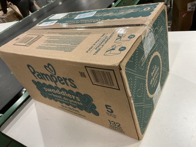 Condition photo showing New/Like New for Pampers Swaddlers Diapers, Size 5 (20-37 lbs), 132 Count, Absorbent, Keeps Baby Dry and Comfortable, Skin Safe Disposable Baby Diaper (Packaging May Vary) Size 5 132