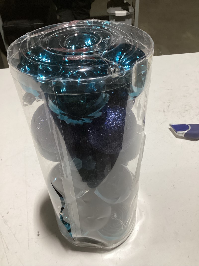 Condition photo showing Good Condition for XmasExp 60mm/2.36" Christmas Ball Ornaments Shatterproof Christmas Ornaments Set Decorations for Xmas Tree Balls - 24ct (2.36'', Blue) Diamond Blue 2.36"