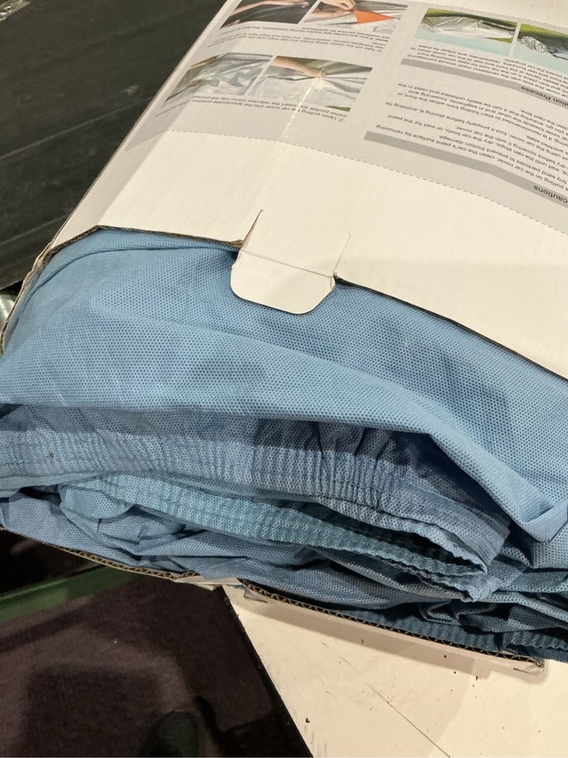 Condition photo showing As Is for color differs from stock photo. blue. wigoo dodge ram 2500 3500 truck car cover accessories, custom fit waterproof all weather outdoor pickup cover, windproof uv rain snow dust protection, breathable design for dodge ram 2500 3500