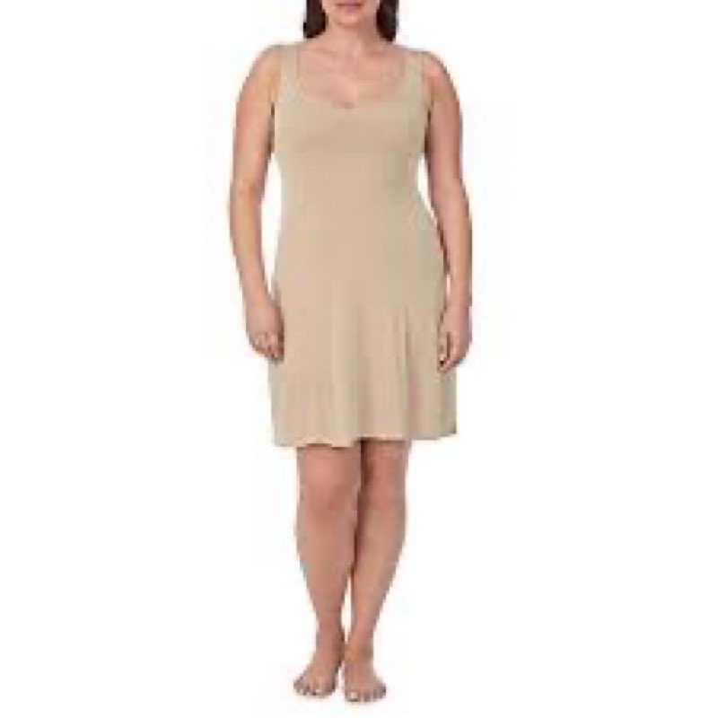 Jones New York Womens Silky Full Slip Dress Above the Knee - 38” Anti-Cling Slip with Scallop Neckli