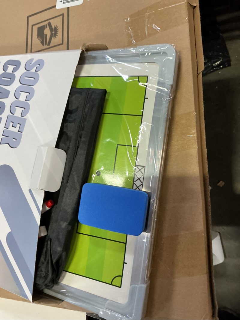 Condition photo showing Good Condition for zpu soccer coaching board, magnetic soccer board for coaches, soccer tactics clipboard with dry erase, marker pen, magnets and storage bag, for teaching and game plan soccer-green