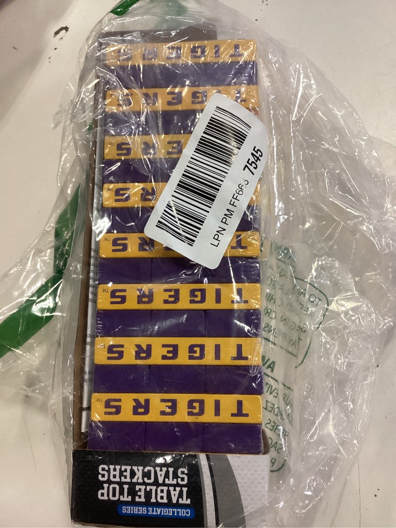 Condition photo showing Good Condition for Wild Sports NCAA Pro Football Tabletop Stackers Block Game for College Football Fan, Dorm Game, Tailgate LSU Tigers