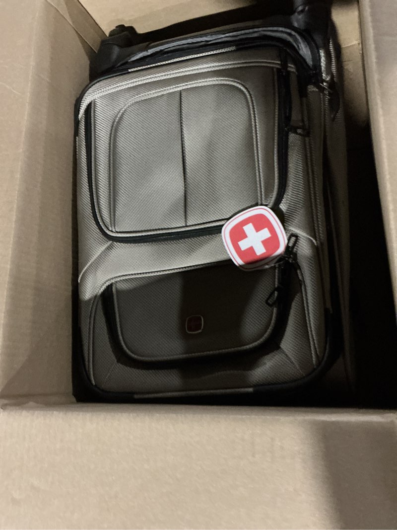 Condition photo showing Good Condition for SwissGear Sion Softside Expandable Luggage – Carry-On Suitcase with 360 Degree Wheels & Retractable Handle – 21 Inch, Perfect for 1-3 Night Trips – Pewter Carry-On 21-Inch Pewter