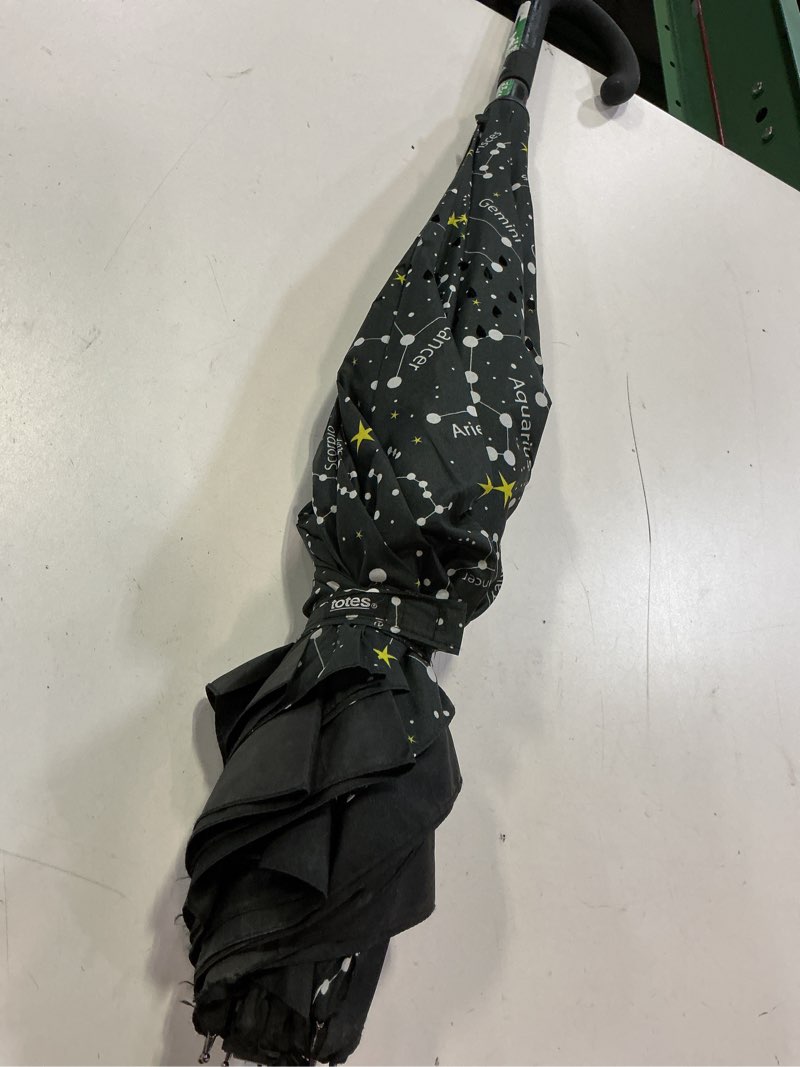 Condition photo showing Good Condition for totes auto reverse close windproof stick inbrella with water repellent protection zodiac