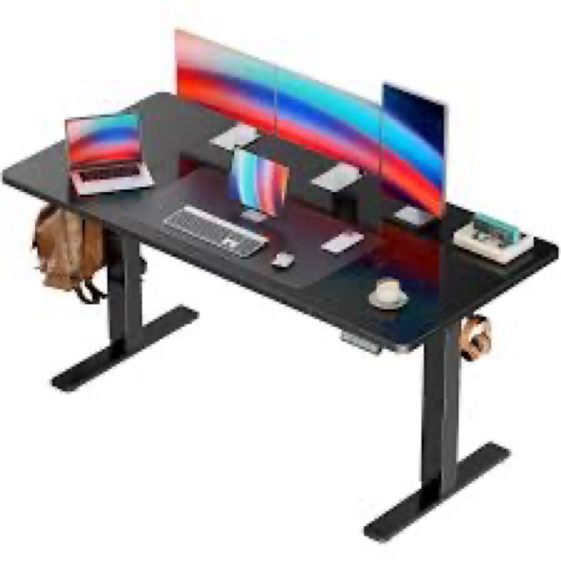 huuger 55 x 28 large electric standing desk, height adjustable computer desk, 27.6" deep desktop, st