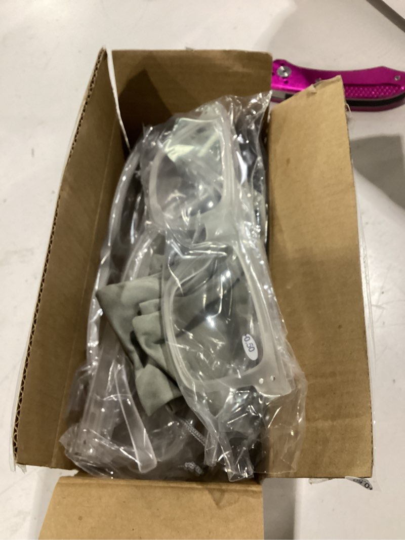 Condition photo showing Good Condition for eyekepper 0.5 reading glasses men, oversized readers for women,5 pack clear | stylish mens womens cheaters,large fashion reader eyeglasses,all-day comfort spring hinges,scratch resistant for work/crafts 5 pack all clear 0.5 x