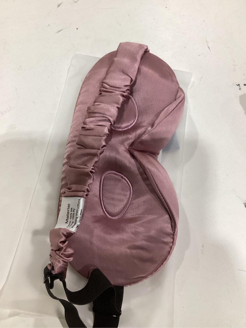 Condition photo showing As Is for LitBear 100% 22 Momme Mulberry Silk Sleep Mask - 3D Contoured Eye Mask for Men Women, Soft Breathable Sleeping Mask with Adjustable Strap, Perfect Blocks Light for Sleeping (Bean Pink)