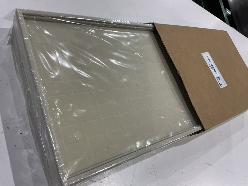 Condition photo showing Good Condition for coward 2pcs/set stackable ring organizer tray beige velvet ring earring stud jewelry display holder tray for store selling or home show storage ring+ring beige velvet