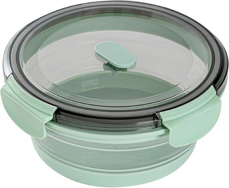 Restaurantware-Fresh Hero 34 Ounce Storage Containers, 1 Durable Airtight Food Containers - Microwavable, Freezable, Green Plastic, Collapsible, Dishwashable, With Vented Lids