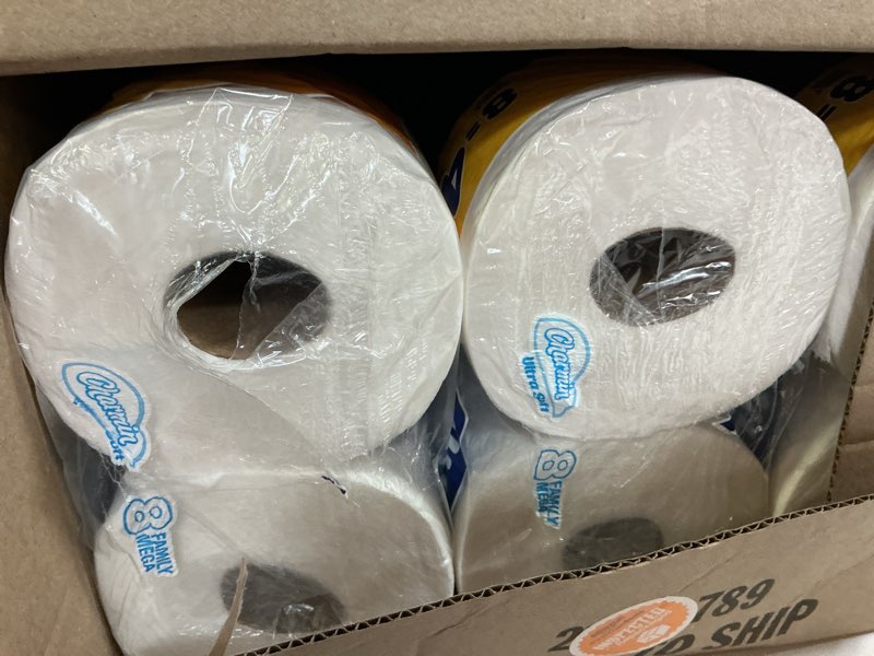 Condition photo showing New/Like New for charmin ultra strong clean touch toilet paper, 24 family mega rolls = 120 regular rolls family mega 24 rolls (275 sheets)