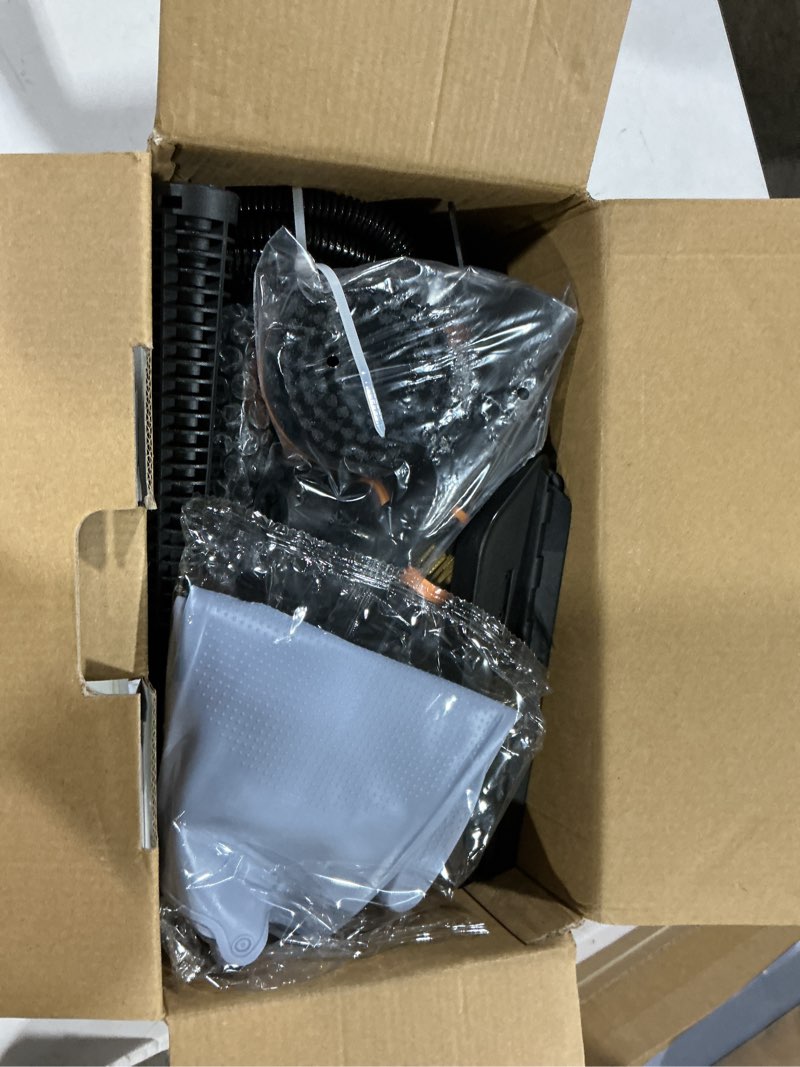 Condition photo showing Good Condition for steam cleaner, portable steamer for cleaning with 16pcs accessories, 6-level adjustable and 15s heat-up, handheld steam cleaner for home, tile, dirt, grout, grease, car detailing orange