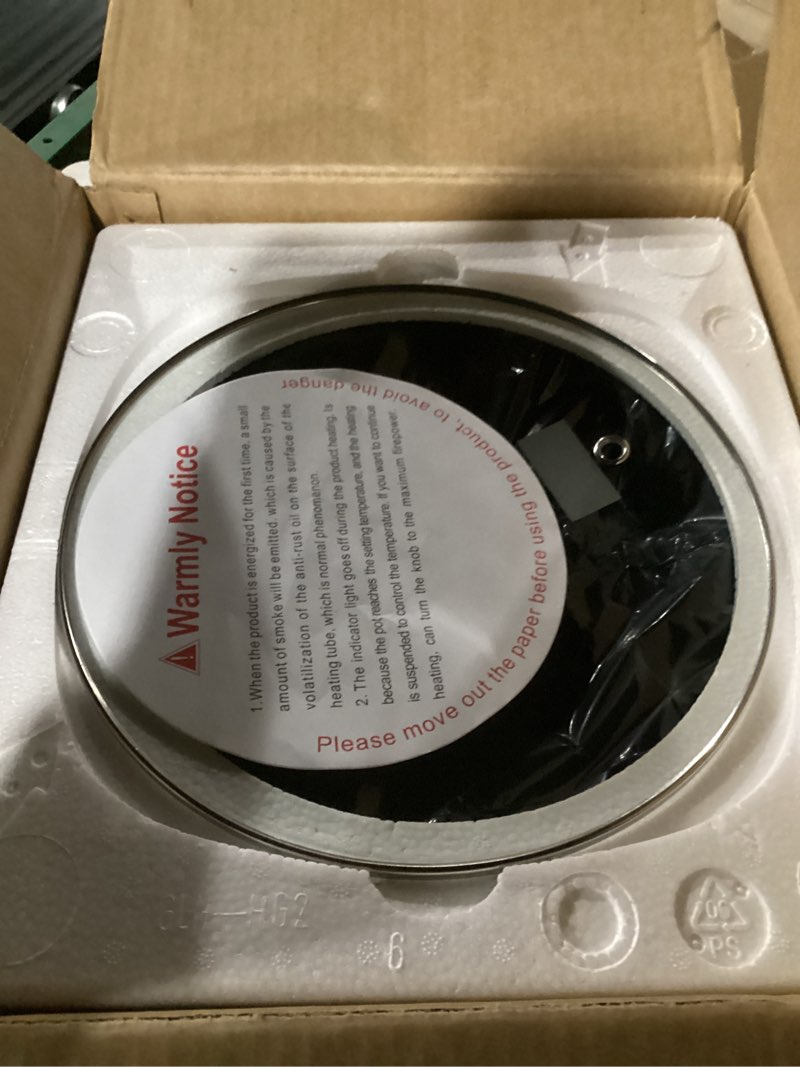 Condition photo showing Good Condition for Dezin Hot Pot Electric with Divider, 6L Double-Flavor Shabu Shabu Pot, Dual Sided Removable Non-Stick Hotpot Pot Electric, 3" Depth Chinese Hot Pot with Multi-Power Control, 2 Silicone Ladles Included Grey