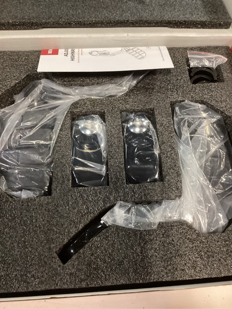 Condition photo showing New/Like New for benlari highway pegs 1in 1-1/4 in highway footpegs 304 stainless steel long angled adjustable fit for harley touring street glide road king electra glide softail dyna black style3 black long