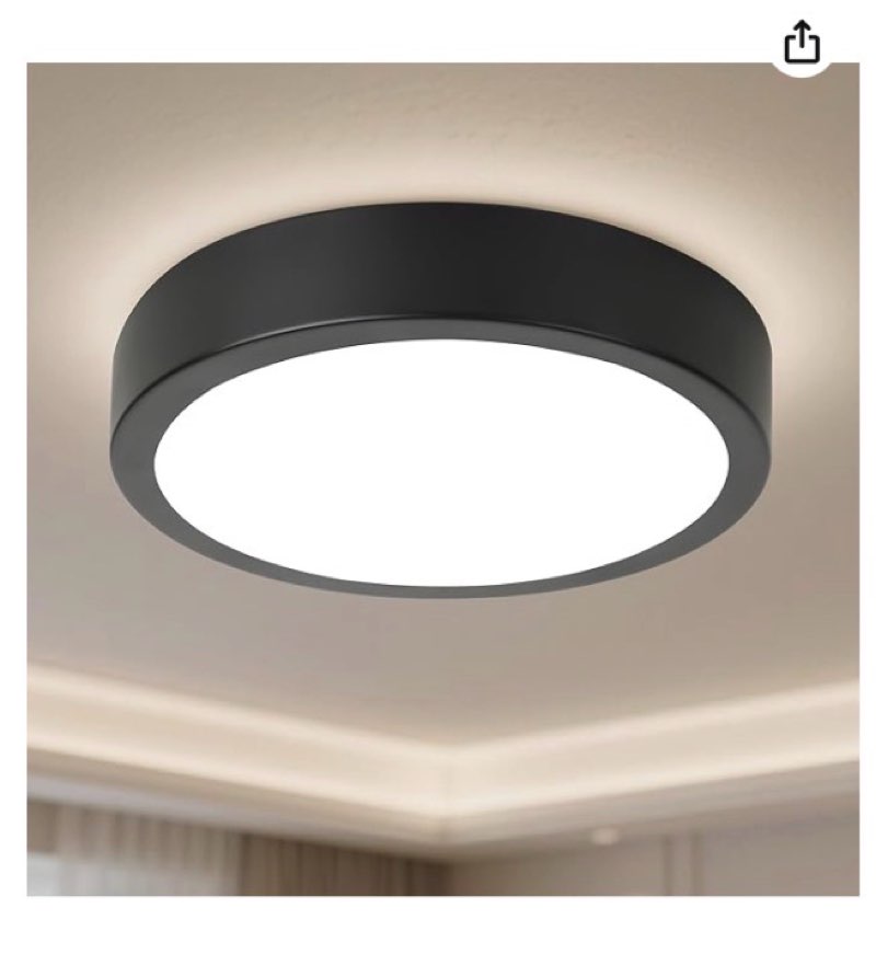 globe dean 11-in matte black integrated led flush mount light