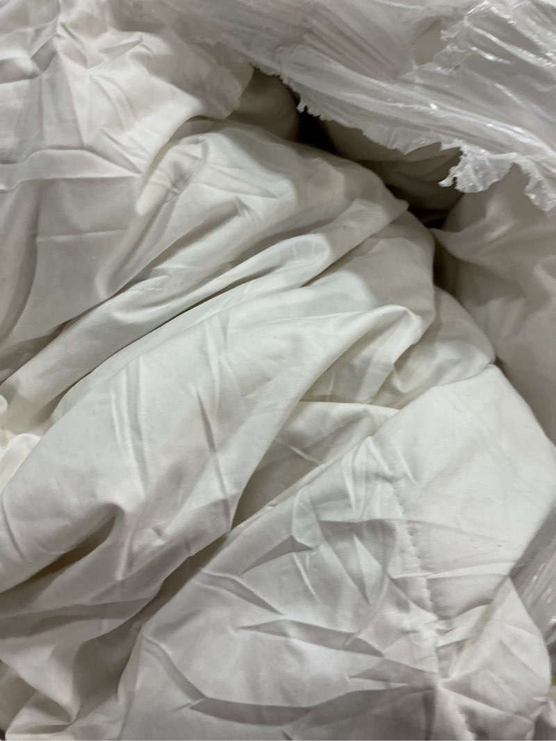 Condition photo showing As Is for Serta Goose Feather Down Fiber Cotton Comforter King Size - 100% Cotton Duvet Insert - Hotel Luxury Hypoallergenic Bedding Comforter All Season Medium Warmth 106 x 90 Inch White King All Season