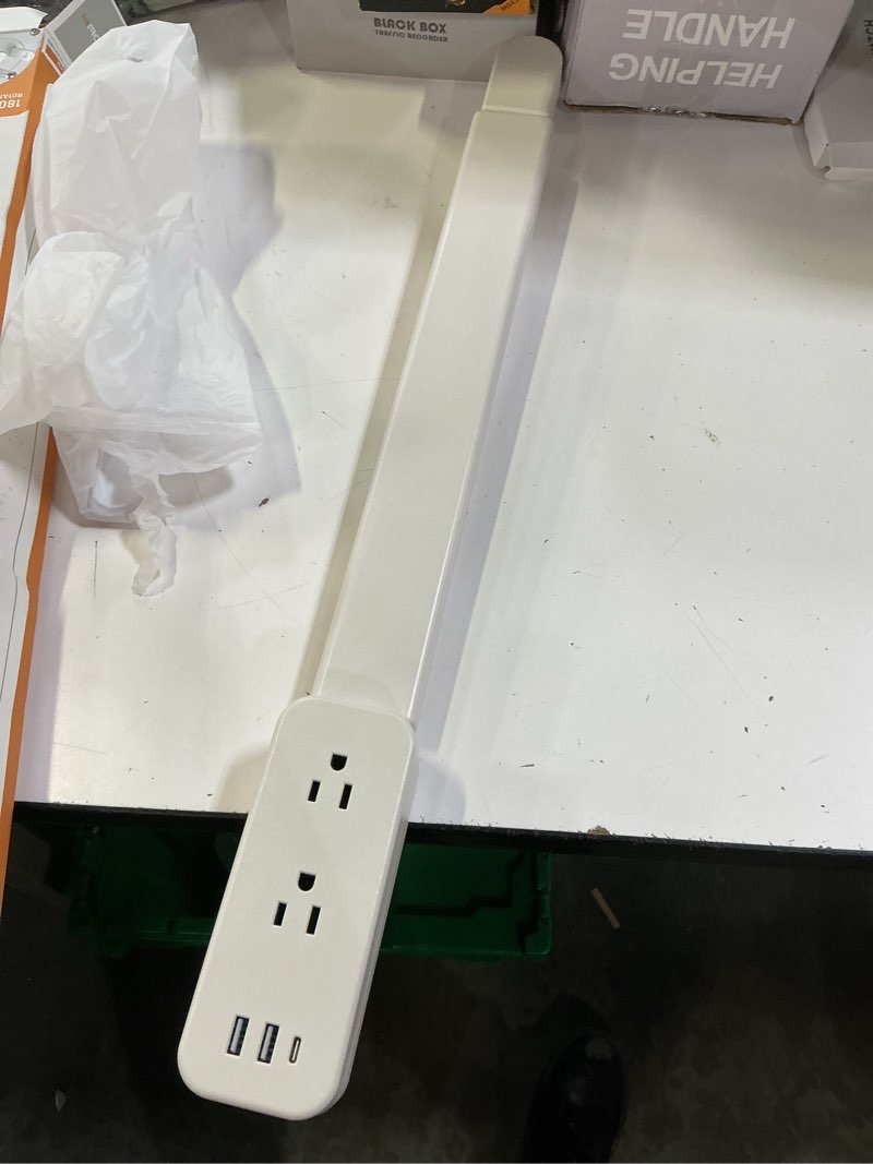 Condition photo showing Good Condition for electrical outlet extender stick - features usb-a, usb-c and 2 ac outlets, extends 22"-34", rotates 180° access hard-to-reach outlets, wall plug power socket expander nightstands, sofa, desks and more white