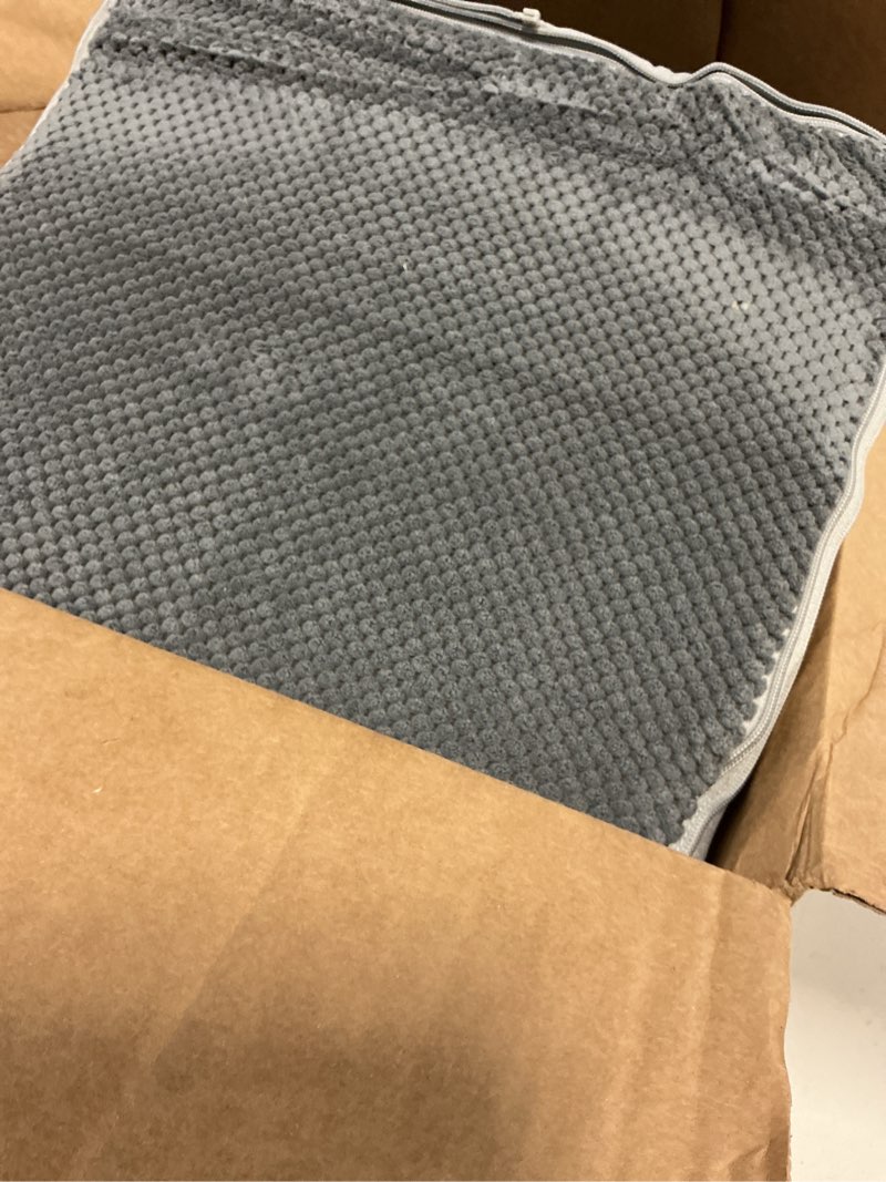 Condition photo showing As Is for dog stairs ramp for bed 19.7" h - pet stairs for small to medium dogs to get on bed and couch, 35d foam dog steps with non-slip bottom grey, 4 steps 4-step ( 15.7x28.3x19.7 ) fleece-grey
