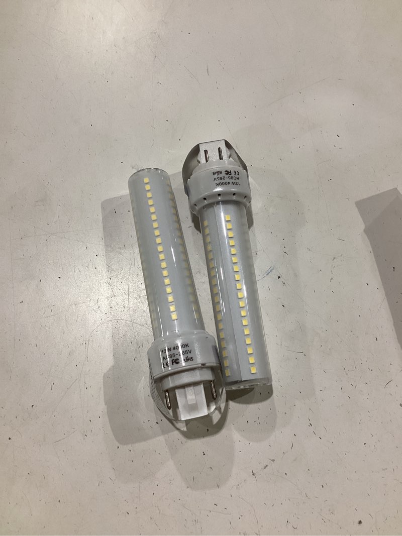 Condition photo showing New/Like New for lustaled led gx24q 4-pin base light bulb, 12w gx24 pl retrofit led recessed light natural white 4000k 26w compact fluorescent lamp replacement for ceiling fixtures, 4-pack (remove/bypass the ballast) 4 pack natural white